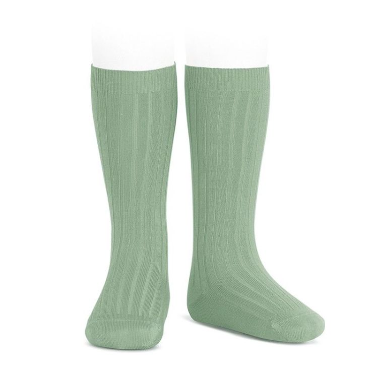 basic rib knee high socks 718 salvia
