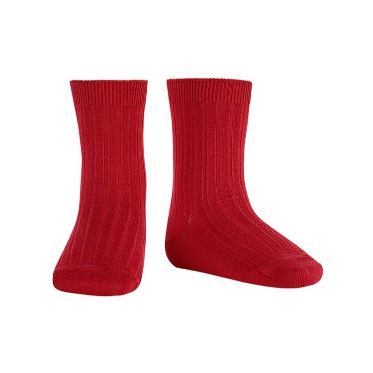 basic rib short socks 578 red velvet