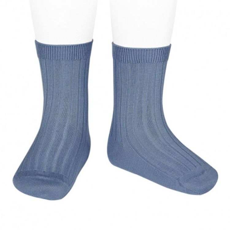 basic rib short socks 449 french blue