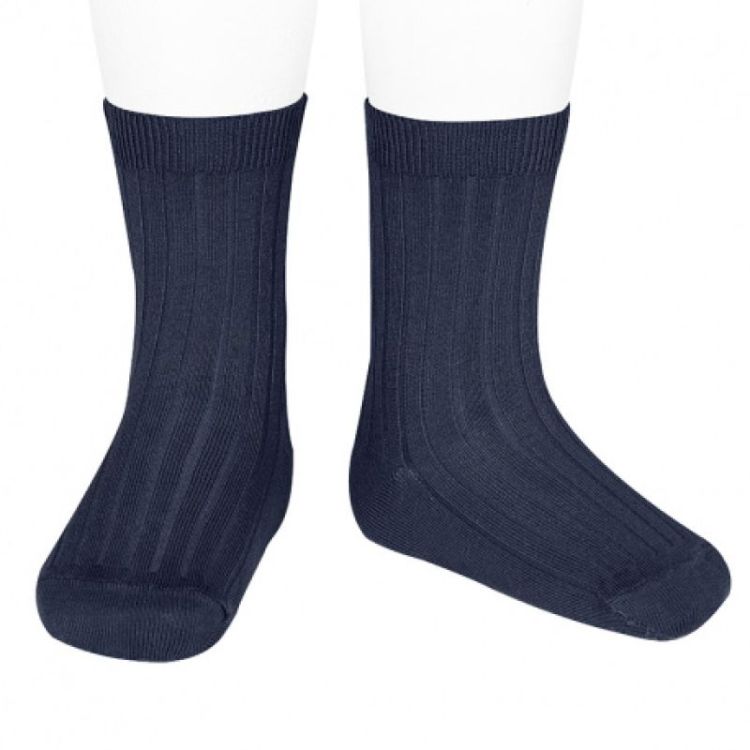 basic rib short socks 480 navy blue
