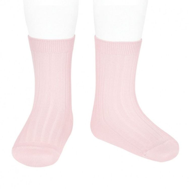 basic rib short socks 500 pink