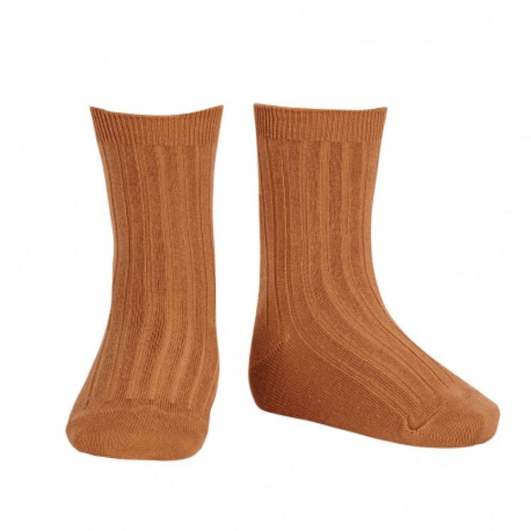 basic rib short socks 688 cinnamon