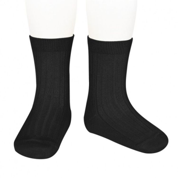 basic rib short socks 900 nero