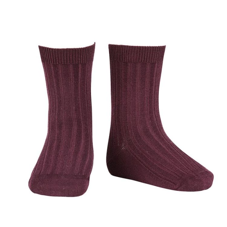 basic rib short socks 596 syrah