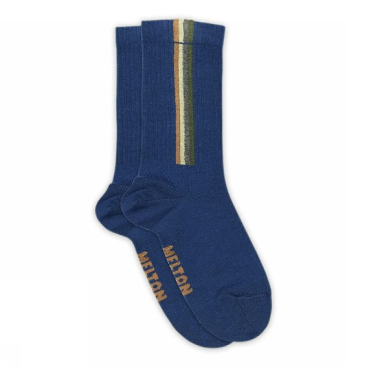 Vertical stripes socks 302 True Blue