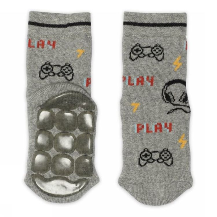 Gaming socks - anti-slip 4052 Light Grey