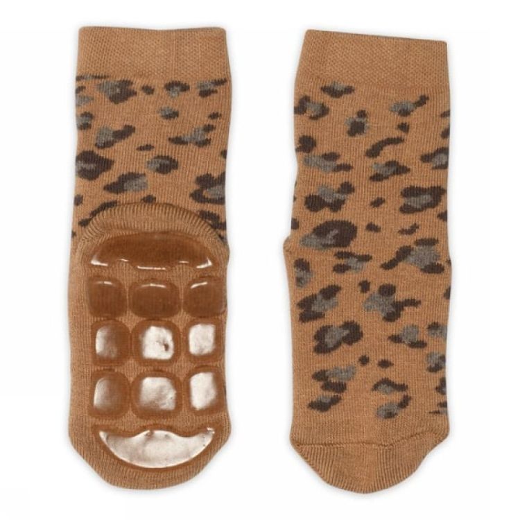 Leopard socks - anti-slip 220 Biscuit