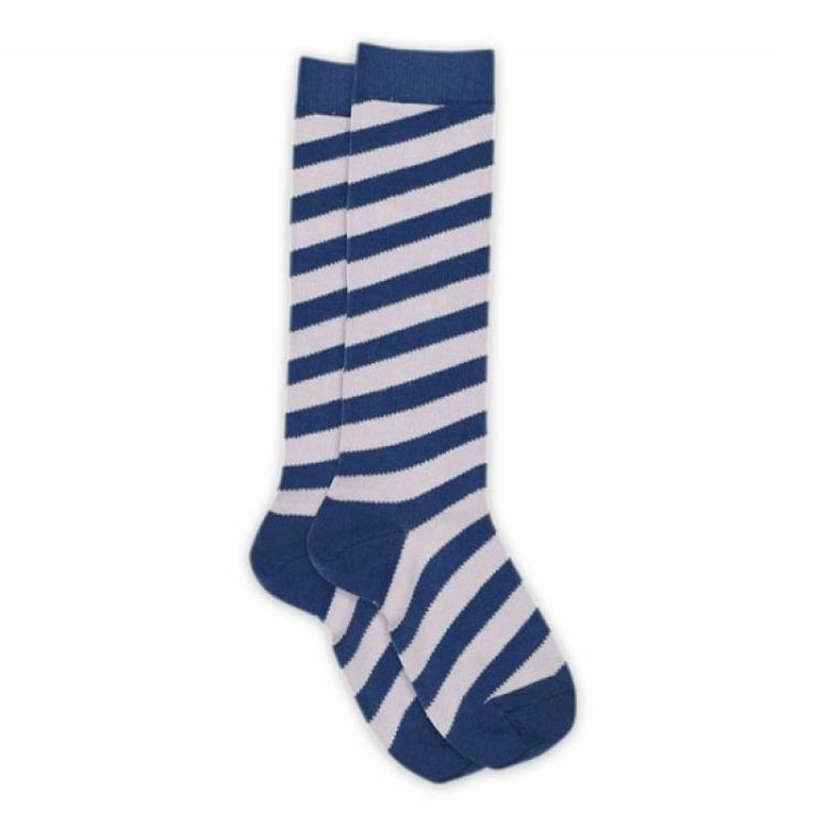 Candy stripes knee socks 302 True Blue