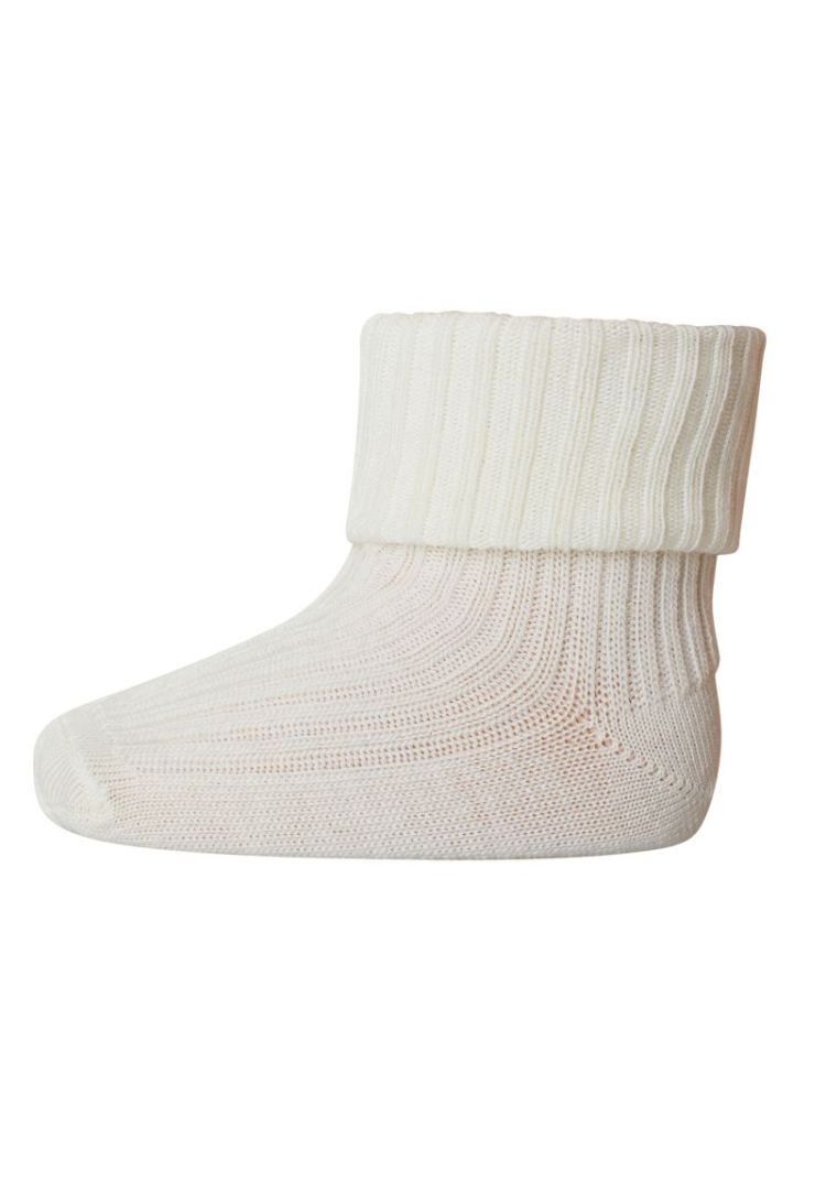Wool rib baby socks 432 Snow White