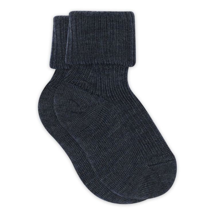 Wool rib baby socks 498 Dark Denim