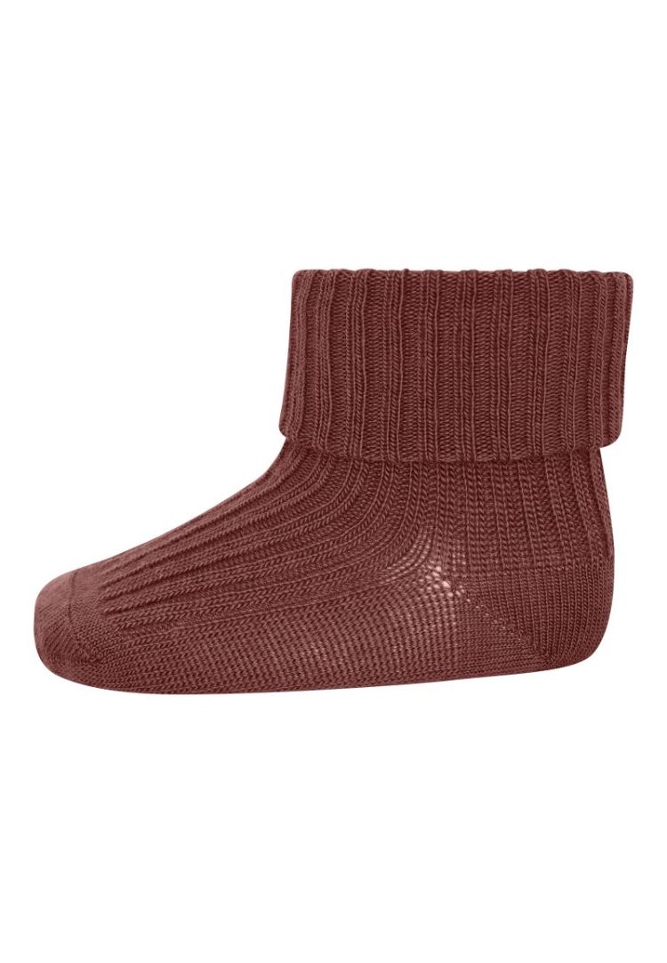 Wool rib baby socks 37 hot chocolat