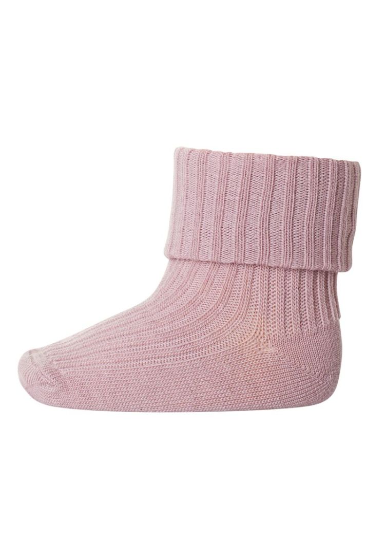 Wool rib baby socks 188 Wood Rose