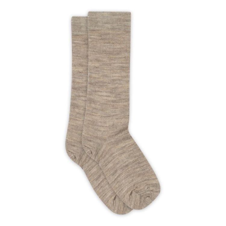Wool rib knee socks 489 Light Brown