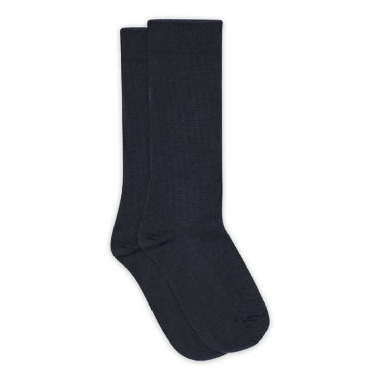 Wool rib knee socks 807 Navy