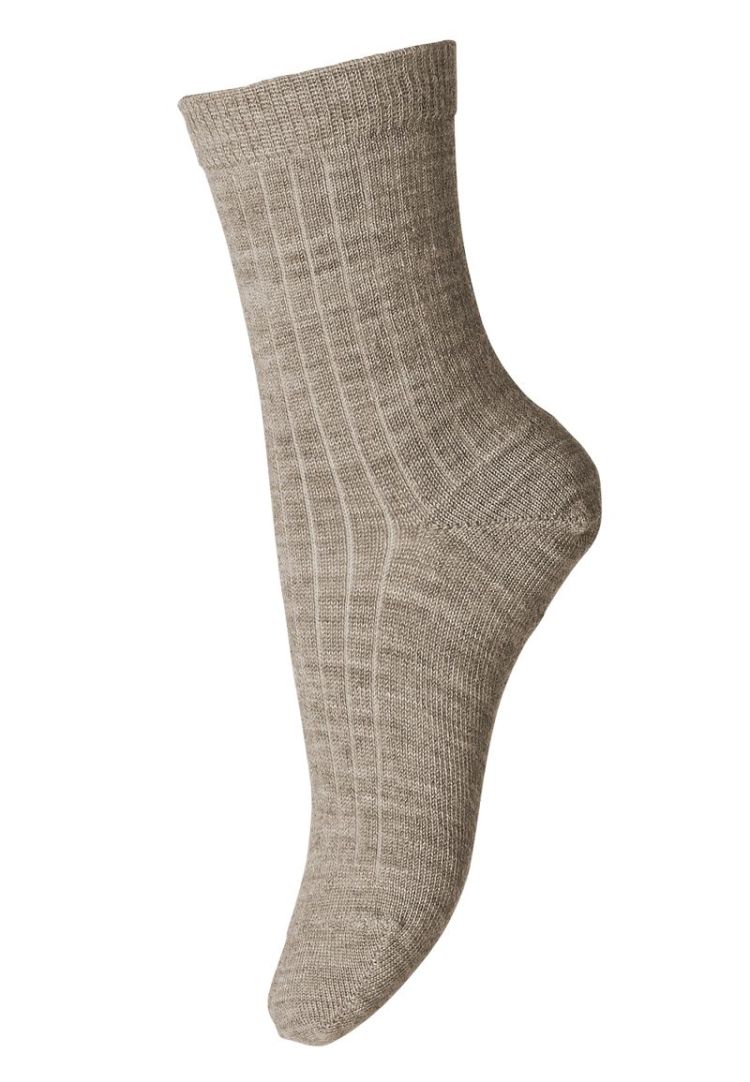 Wool rib socks 489 Light Brown