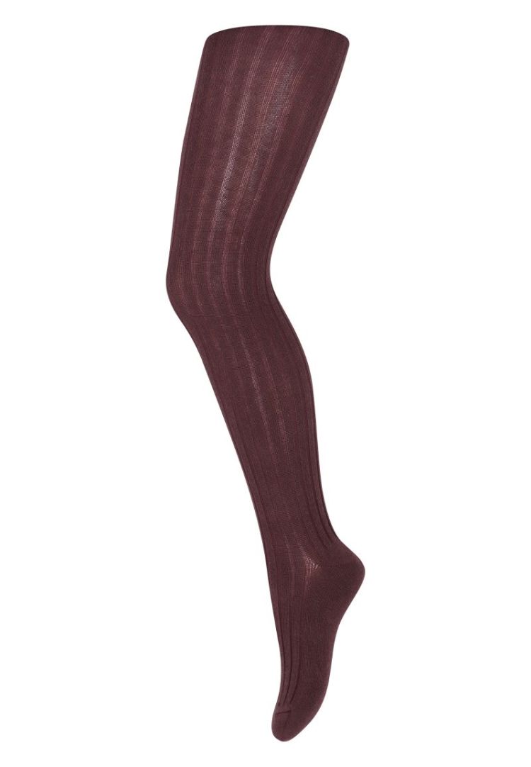 Cotton rib tights 36 Grape Skin