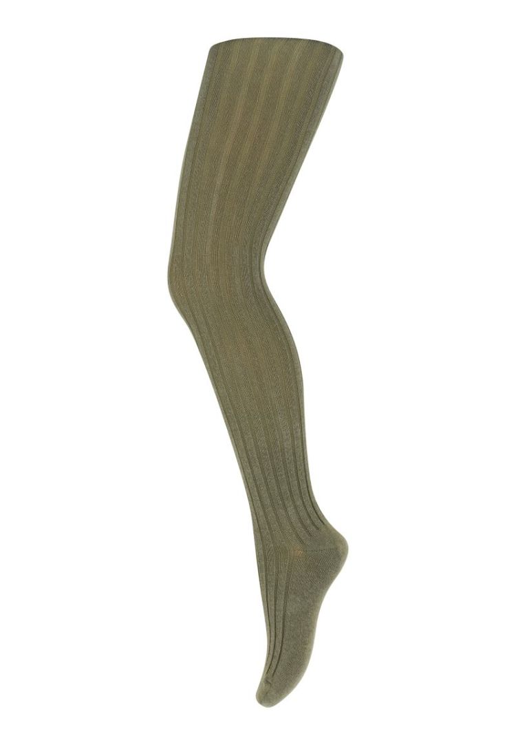 Cotton rib tights 1235 Olivine