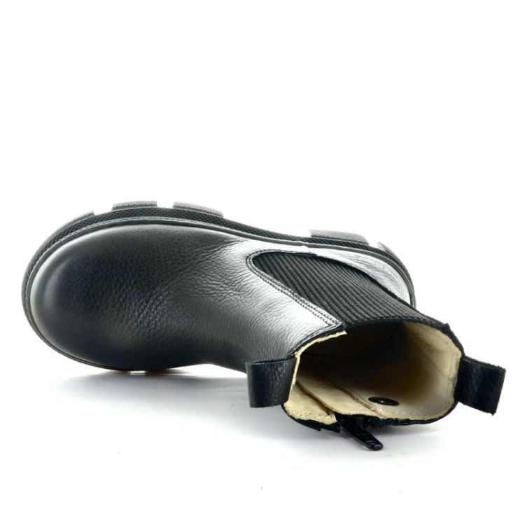 Ankle boot with elastic & zip black
