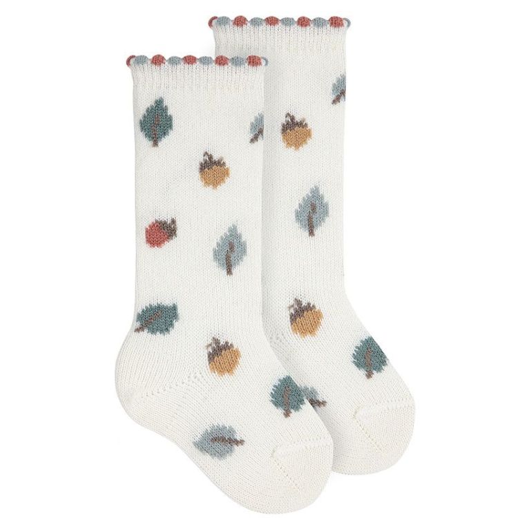 merino wol herfst kniekous 913 beige red
