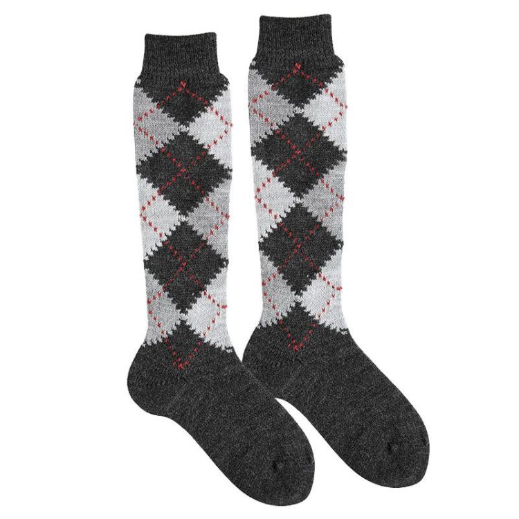 klassieke argyle kniekous 656 gris