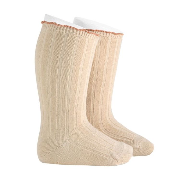 rib kniekous met "krulrand" 304 beige