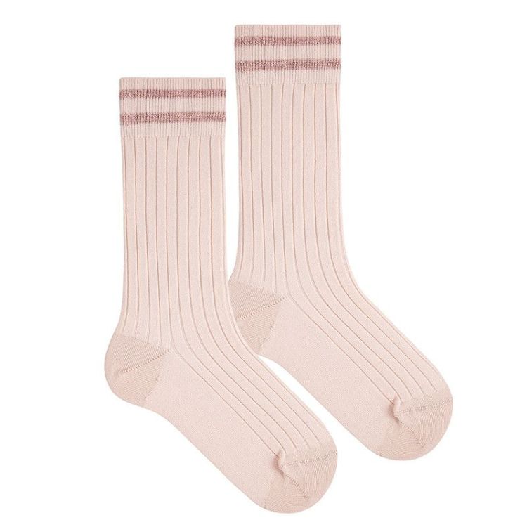 RIB KNIEKOUS 2 GLITTER STREPEN 674 nude