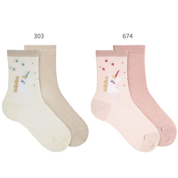 pack 1 unicorn +1 glitter kous 303 beige