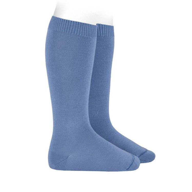 bamboo kniekous 413 sky blue