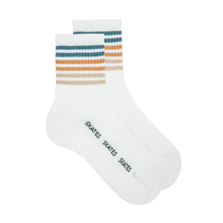 korte gestreepte glitter sok 200 white