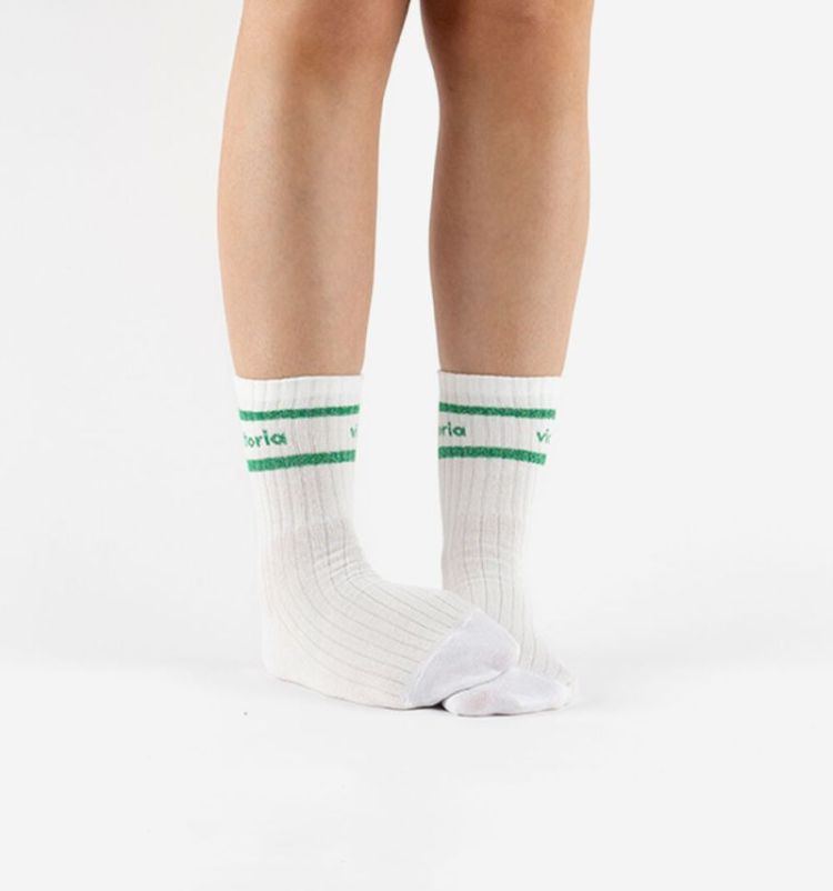 sportsokken met glitter verde