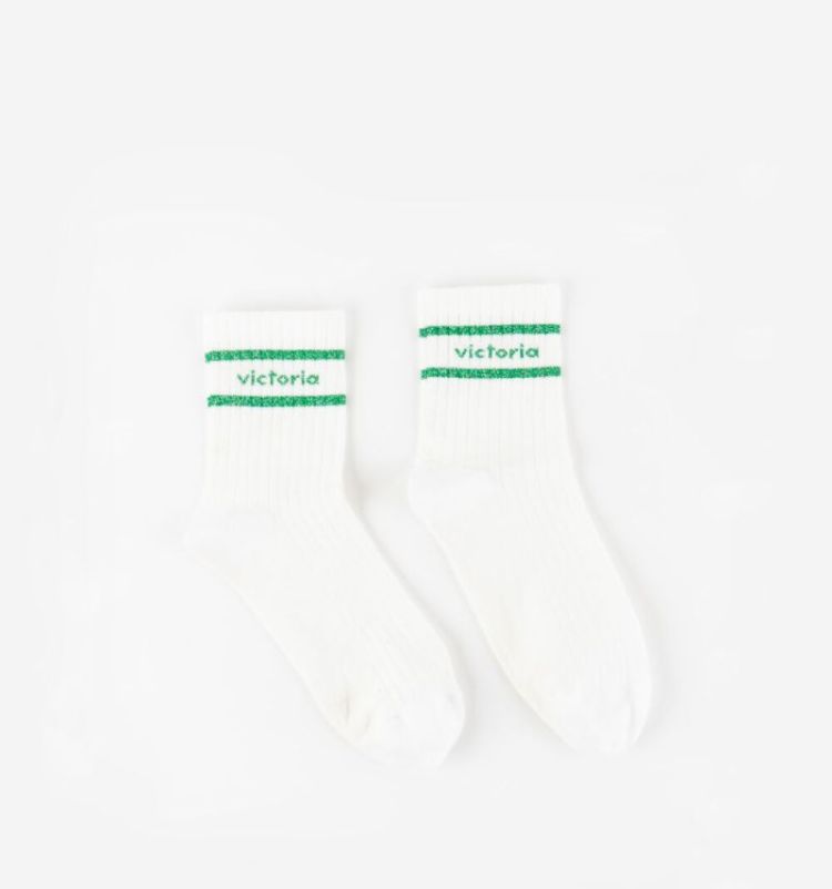 sportsokken met glitter verde