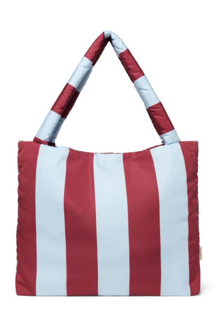 bold stripe mom bag bordeaux