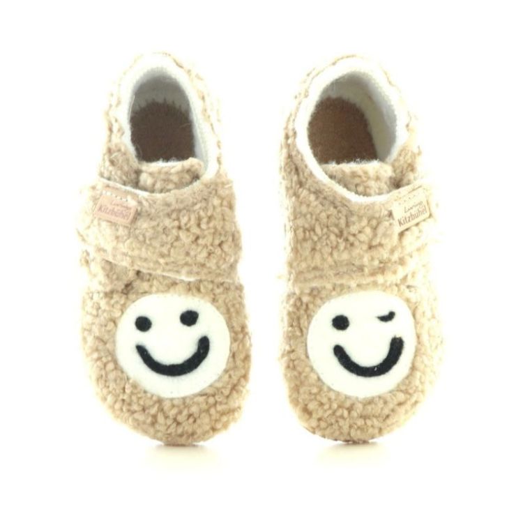 smiley wollen pantoffel camel