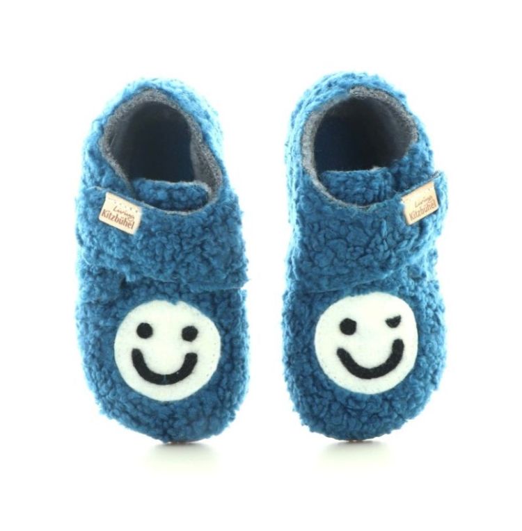 smiley wollen pantoffel lyons blue
