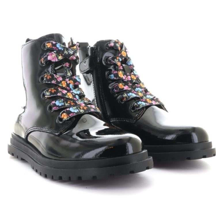 patent combat boots black