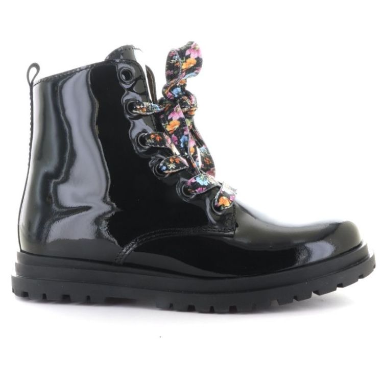 patent combat boots black