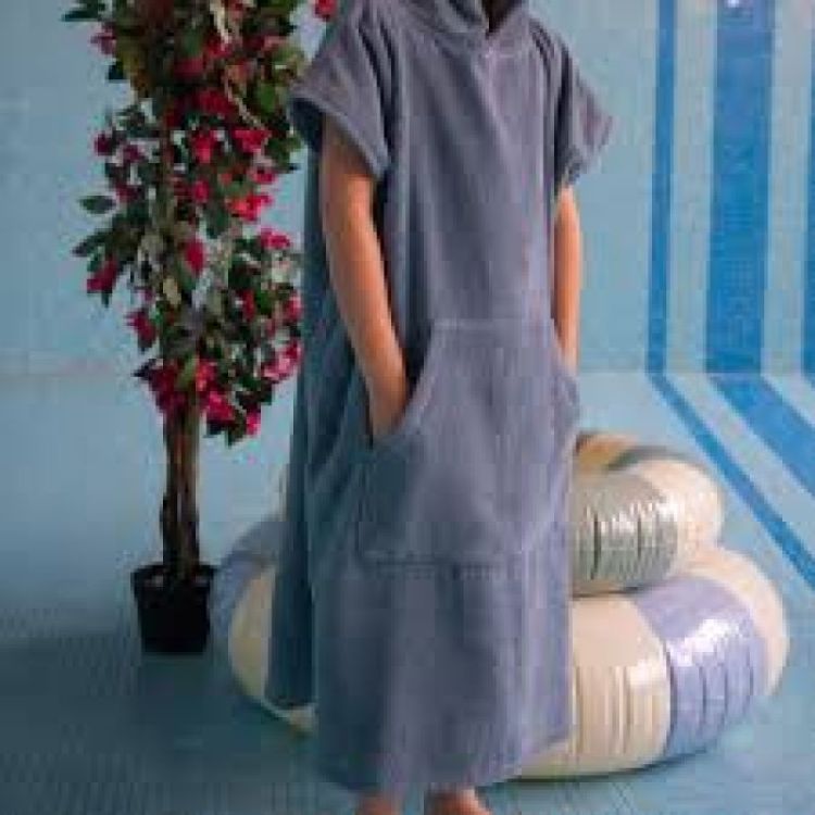 poncho in badstof blue
