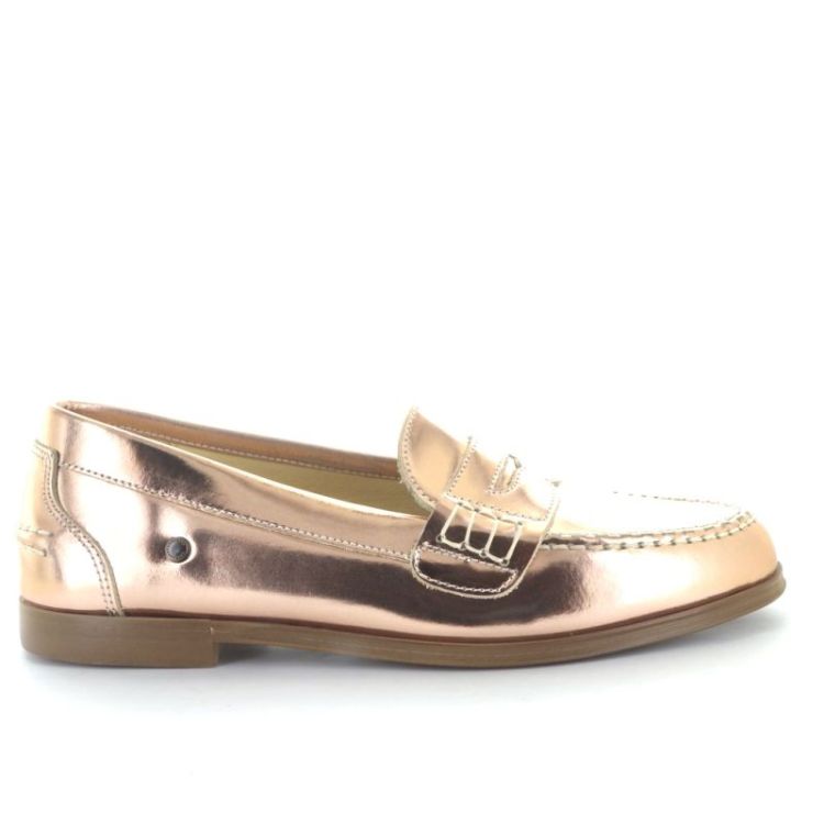 metallic loafer bronze