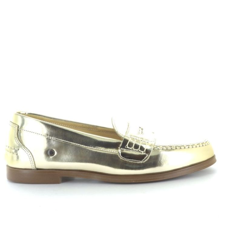 metallic loafer champagne