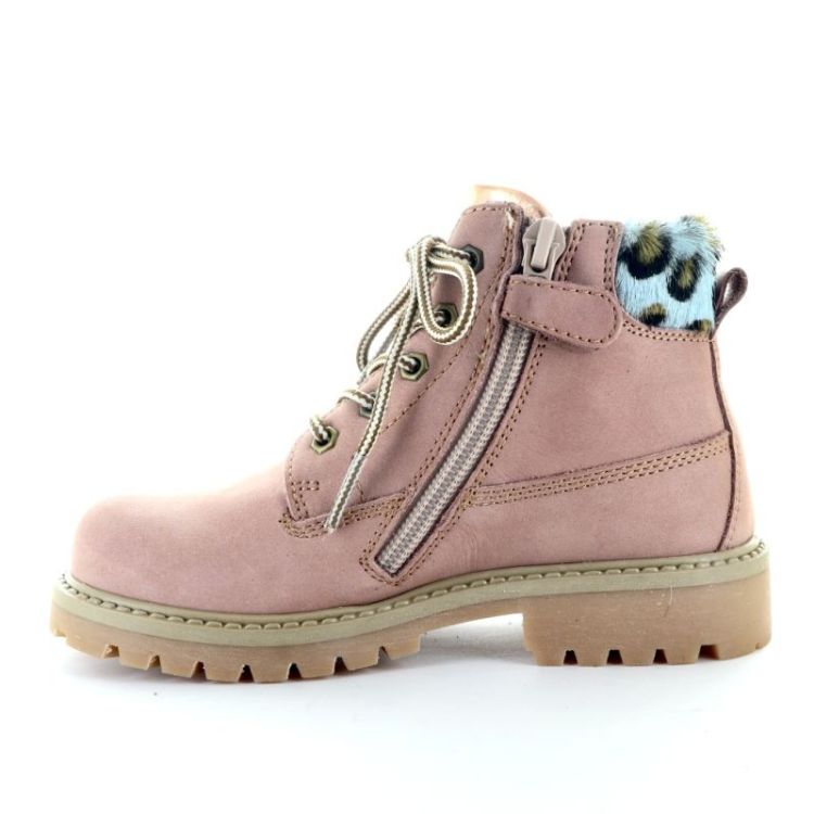 Bottines met rits en veter rosa anti