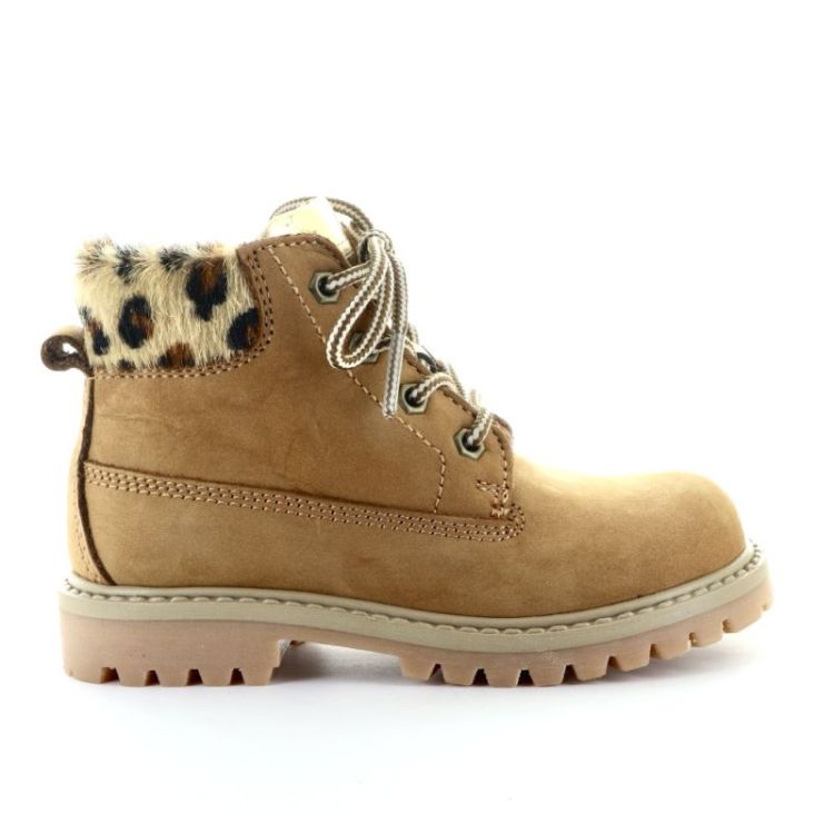 Bottines met rits en veter cuoio