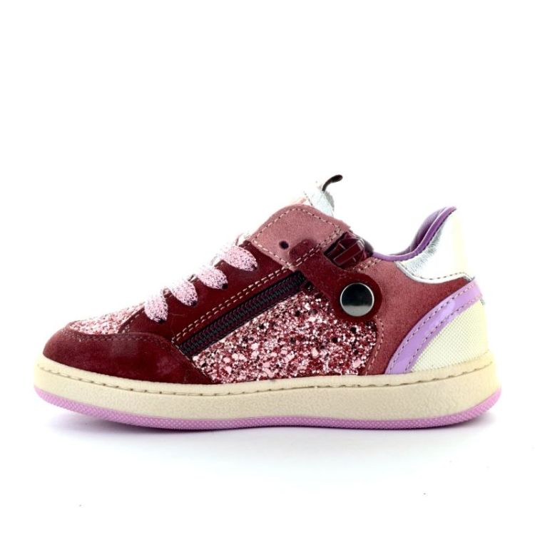 glitter sneaker rits veter bordeaux