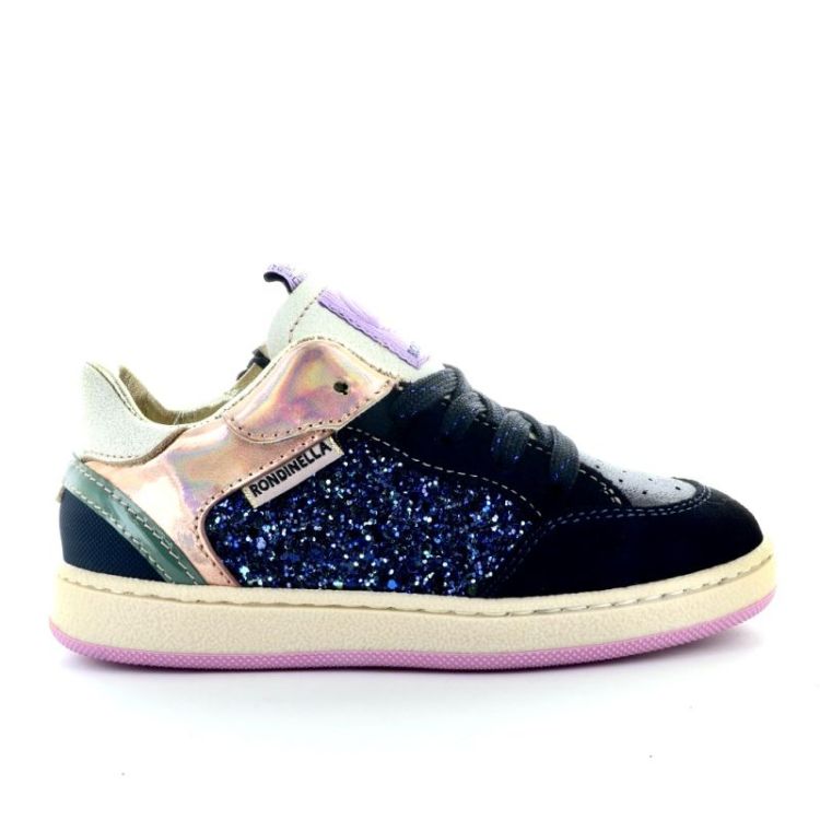 glitter sneaker rits veter blu