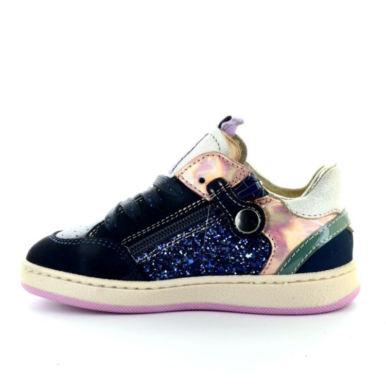 glitter sneaker rits veter blu