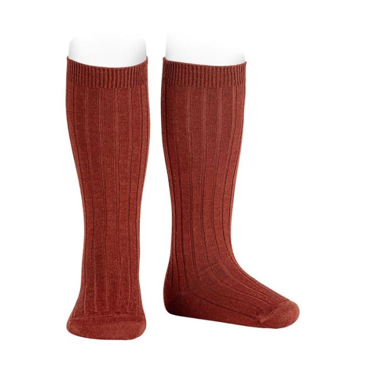 Merino rib knee socks 932 garnet