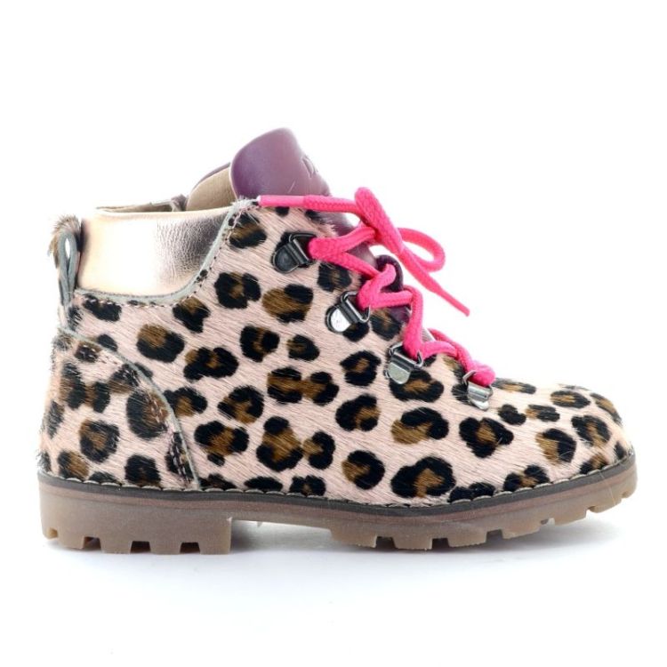 stoere boots rits en veter leopard rosa