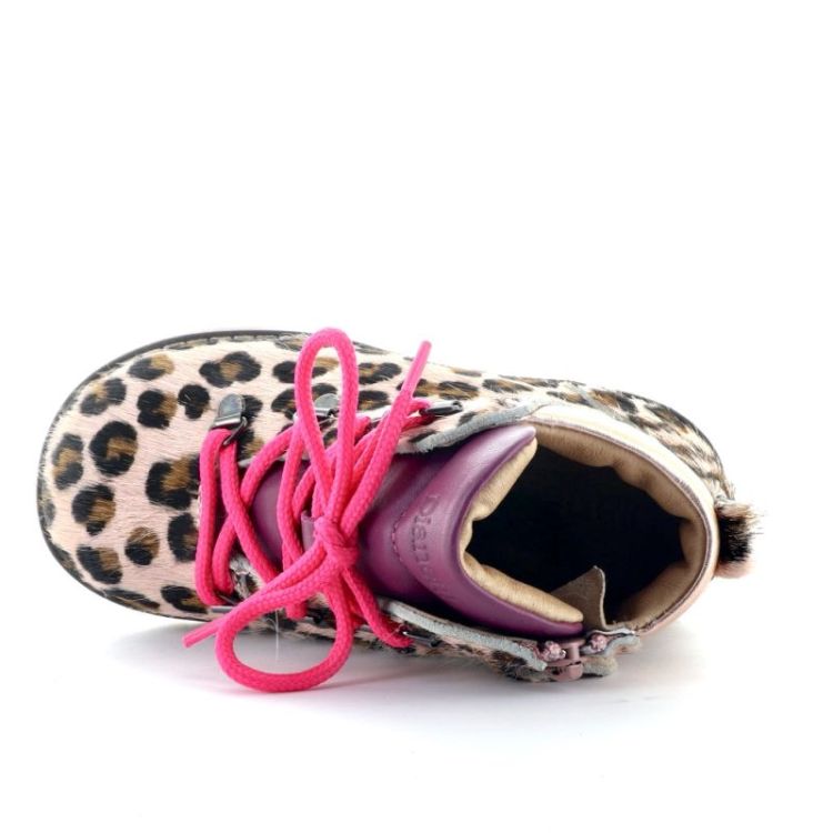 stoere boots rits en veter leopard rosa